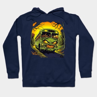 Halloween Scary Creepy Bus Hoodie